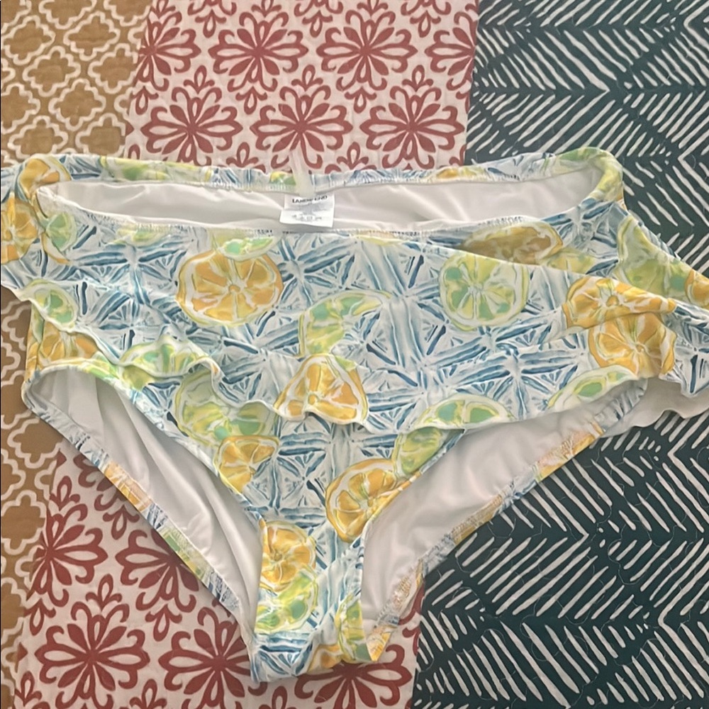 Lands' End Multicolor Floral Swim Bottoms and top. NEVER WORN